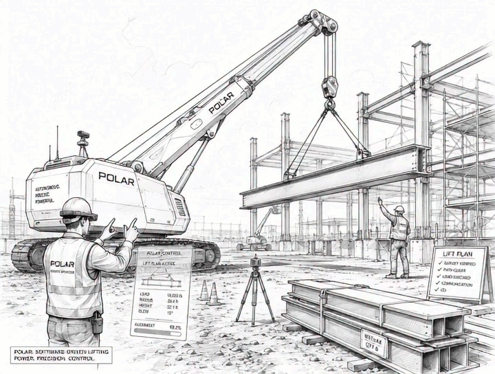 Animated field footage of Polar performing an autonomous lift.